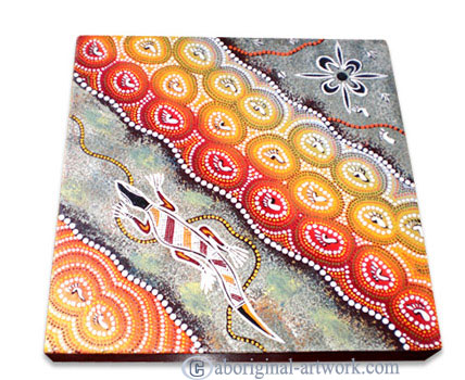 Aboriginal Dot Art Painting On Canvas