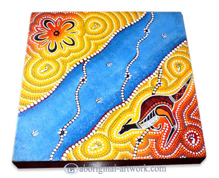 Aboriginal Dot Art Painting On Canvas