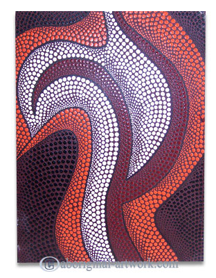 Aboriginal Dot Art Painting On Canvas