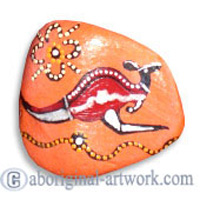 Aboriginal Handpainted Message Stone