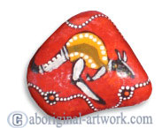 Aboriginal Handpainted Message Stone
