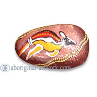 Aboriginal Handpainted Message Stone