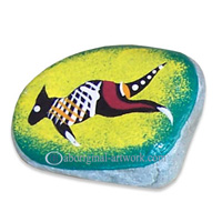 Aboriginal Handpainted Message Stone