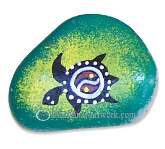 Aboriginal Handpainted Message Stone
