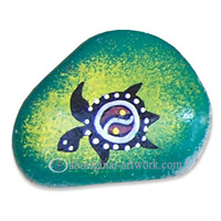 Aboriginal Handpainted Message Stone