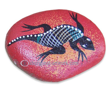Aboriginal Handpainted Message Stone