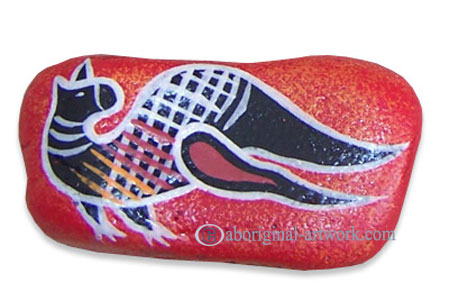 Aboriginal Handpainted Message Stone