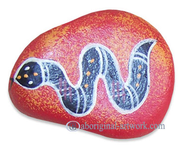 Aboriginal Handpainted Message Stone
