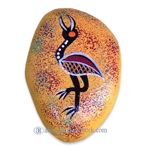 Aboriginal Handpainted Message Stone