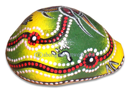 Aboriginal Dot Art Painted Cowrie Shell