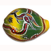 Aboriginal Dot Art Painted Cowrie Shell
