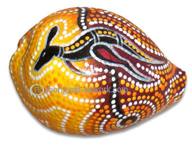 Aboriginal Dot Art Painted Cowrie Shell