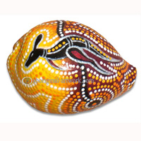Aboriginal Dot Art Painted Cowrie Shell