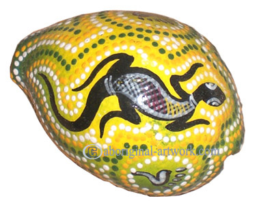 Aboriginal Dot Art Painted Cowrie Shell