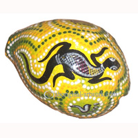 Aboriginal Dot Art Painted Cowrie Shell