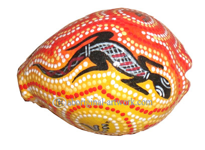 Aboriginal Dot Art Painted Cowrie Shell