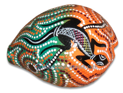Aboriginal Dot Art Painted Cowrie Shell