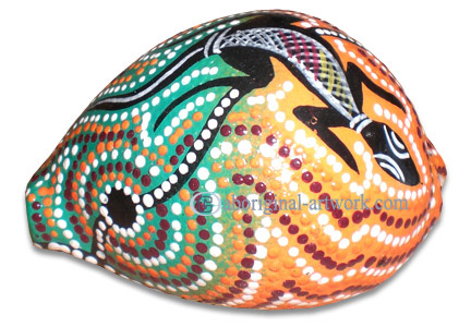 Aboriginal Dot Art Painted Cowrie Shell