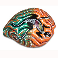 Aboriginal Dot Art Painted Cowrie Shell