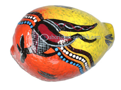 Aboriginal Dot Art Painted Cowrie Shell