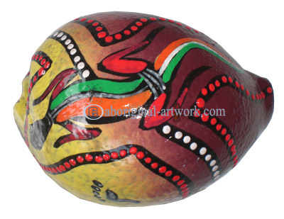 Aboriginal Dot Art Painted Cowrie Shell