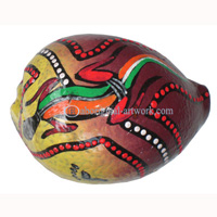 Aboriginal Dot Art Painted Cowrie Shell