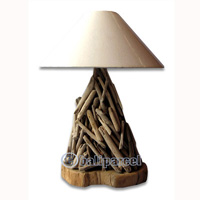 Driftwood With Teakwood Base Lampshade