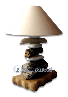 Driftwood With Teakwood Base Lampshade