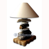 Driftwood With Teakwood Base Lampshade