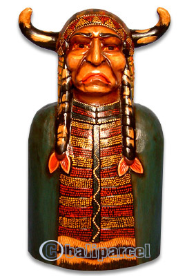 Native American Carving, Handcarved From Albesia Wood