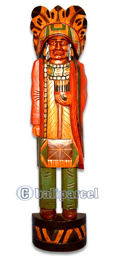 Native American Carving, Handcarved From Albesia Wood