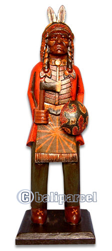 Native American Carving, Handcarved From Albesia Wood