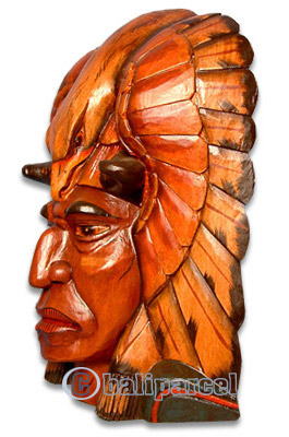 Native American Carving, Handcarved From Albesia Wood