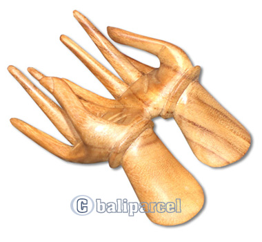 Wooden Hand Name Card Holder, Handcrafted From Suar Wood