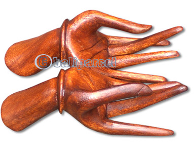 Wooden Hand Name Card Holder, Handcrafted From Hibiscus Wood