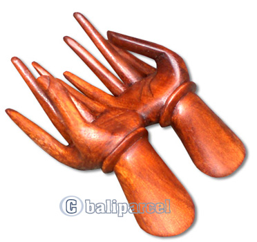 Wooden Hand Name Card Holder, Handcrafted From Hibiscus Wood