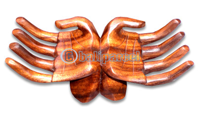 Wooden Hand Name Card Holder, Handcrafted From Suar Wood