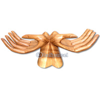Wooden Hand Name Card Holder, Handcrafted From Suar Wood
