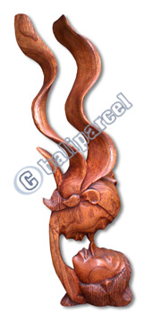 Wooden Balinese Salya, Handcrafted From Hibiscus Wood