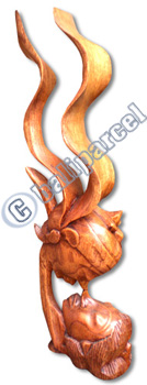 Wooden Balinese Salya, Handcrafted From Hibiscus Wood