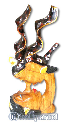 Wooden Balinese Salya, Handcrafted From Hibiscus Wood