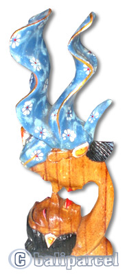 Wooden Balinese Salya, Handcrafted From Hibiscus Wood