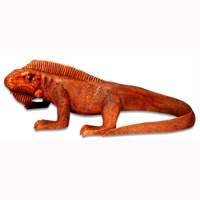 Wooden Walking Lizart, Hand Carved From Suar Wood