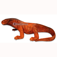 Wooden Komodo Dragon, Hand Carved From Suar Wood