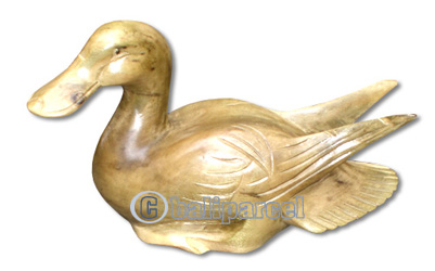 Wooden Duck, Hand Carved From Waru Wood With Natural Polish