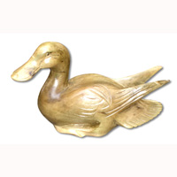 Wooden Duck, Hand Carved From Waru Wood With Natural Polish