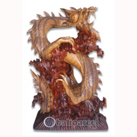 Wooden Dragon, Hand Carved From Suar Wood