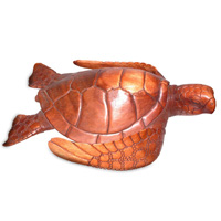 Wooden Walking Turtle, Hand Carved From Suar Wood