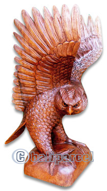 Wooden Owl Handcarved From Suar Wood