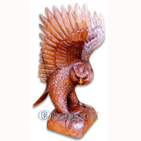 Wooden Owl Handcarved From Suar Wood